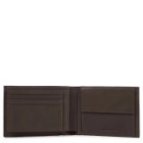 Piquadro Black Square Herrenbrieftasche mit Klapp-Ausweisfenster + RFID Dunkelbraun
