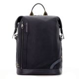 SCHARLAU Slackline BLONDIN Leder-Rucksack für 15,6  Laptopfach Black
