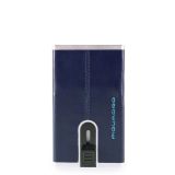 Piquadro Blue Square Kreditkartenetui mit Schiebesystem und RFID-Blocker Nachtblau