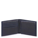 Piquadro Blue Square Special Herrenbrieftasche mit Klapp-Ausweisfenster Nachtblau