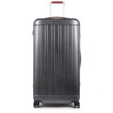 Piquadro Relyght Plus Trunk Hartschalentrolley mit 4 Rollen Schwarz/Leder