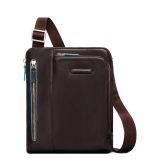 Piquadro Blue Square Umhängetasche mit doppelter Vortasche Mahagoni