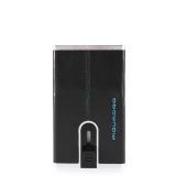Piquadro Blue Square Kreditkartenetui mit Schiebesystem und RFID-Blocker schwarz