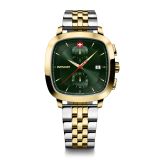 Wenger Vintage Classic Chrono Herrenuhr 40mm mit Chronographenfunktion Gold/Grün/Silber/gold