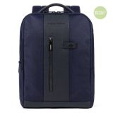 Piquadro Brief 2 Laptoprucksack 15,6  aus rezykliertem Stoff mit iPad Blau