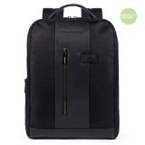 Piquadro Brief 2 Laptoprucksack 15,6  aus rezykliertem Stoff mit iPad Schwarz