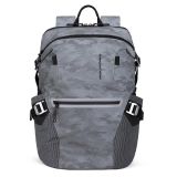 Piquadro PQ-Modular Laptoprucksack 15,6  aus rezykliertem antiviralen-Stoff und Diebstahlsicherung Camo Grigio