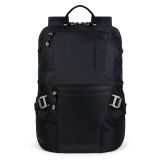 Piquadro PQ-Modular Laptoprucksack 15  aus rezykliertem antiviralen Stoff und RFID Blocker Schwarz