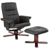 TV Fernsehsessel mit Hocker Modell 1 - schwarz/braun