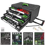 Trolley Werkzeugkoffer 899-tlg. mit 4 Schubladen - schwarz