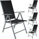 4 Aluminium Gartenstühle klappbar - anthrazit
