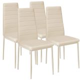 Esszimmerstühle Kunstleder - beige, 4er Set