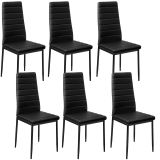 Esszimmerstühle Kunstleder - schwarz, 6er Set