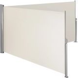 Aluminium Doppel Seitenmarkise ausziehbar mit Aufrollmechanismus - 180 x 600 cm, beige