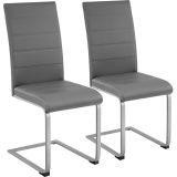 Schwingstühle, Kunstleder - grau, 2er Set