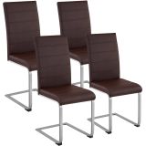 Schwingstühle, Kunstleder - cappuccino, 4er Set