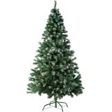 Weihnachtsbaum künstlich mit Zapfen und Metallständer 180cm - grün