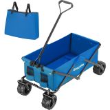 Faltbarer Bollerwagen mit breiten Reifen Belastbarkeit 80kg - blau