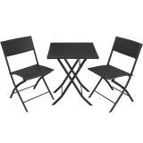 Rattan Balkonset Trevi - schwarz