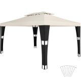 Rattan Garten Pavillon Mona 3x4m - schwarz/creme