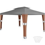 Rattan Garten Pavillon Mona 3x4m - braun/anthrazit