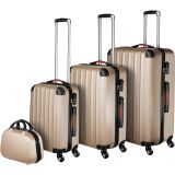 Hartschalenkoffer und Beauty-Case Set 4-tlg. - champagner
