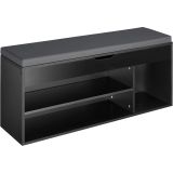 Schuhbank Natalya mit Sitzpolster 104x30x49cm - schwarz