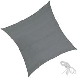 Polyethylen Sonnensegel quadratisch grau - 400 x 400 cm