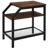 Beistelltisch Plymouth 36,5x58,5x59,5cm - Industrial Holz dunkel, rustikal