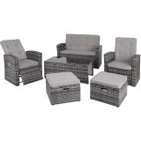 Rattan Lounge Bari - grau