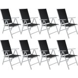 8 Aluminium Gartenstühle klappbar - silber