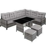 Rattan Lounge Barletta - grau