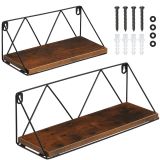 2 Hängeregale Rockport - Industrial Holz dunkel, rustikal