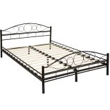 Metallbett mit Lattenrost im romantischen Design - 200 x 140 cm, schwarz/schwarz