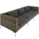 Modulares Rattanset Villanova Aluminium Set 2 3-Sitzer - anthrazit-meliert