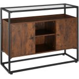 Sideboard Oldham 100x38x80,5cm - Industrial Holz dunkel, rustikal