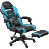 Racing Bürostuhl Comodo mit Fußstütze - schwarz/azur