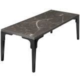 Rattan Tisch Foggia 196x87x76cm - grau