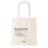 Krombacher Jutebeutel Lautschrift