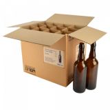 Bügelflasche 75 cl, braun, ohne Verschluss, COMBI, Karton 12 St.