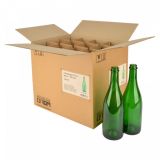 Weinflasche Champagner 75 cl, 775 g, grün, 29 mm, Karton 12 St.