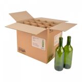 Weinflasche Bordeaux 75 cl, grün, Karton 12 St.