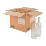 Weinflasche Bordeaux 75 cl, weiß, Karton 12 St.