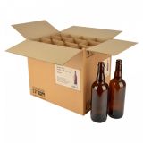 Bierflasche Belge 75 cl, braun, Kronkorken 26 mm, Karton 12 St.