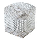 House Nordic Puri Pouf - ivory - 40x40x40 cm