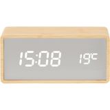 Karlsson Silver Mirror LED Tischwecker - light wood veneer - 15 x 7 x 4,5 cm