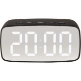 Karlsson Silver Mirror LED Oval Tischwecker - black - 12 x 6 x 4 cm
