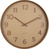 Karlsson Pure Wood Grain Wanduhr - sand brown - Ø 40 cm - Tiefe: 4,5 cm