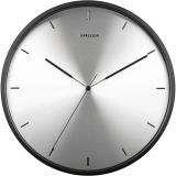 Karlsson Finesse Wanduhr - nickel/black case - Ø 40 cm - Tiefe: 6 cm