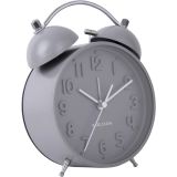 Karlsson Iconic Wecker - matt grey - Ø 11 cm - Tiefe 5,5 cm